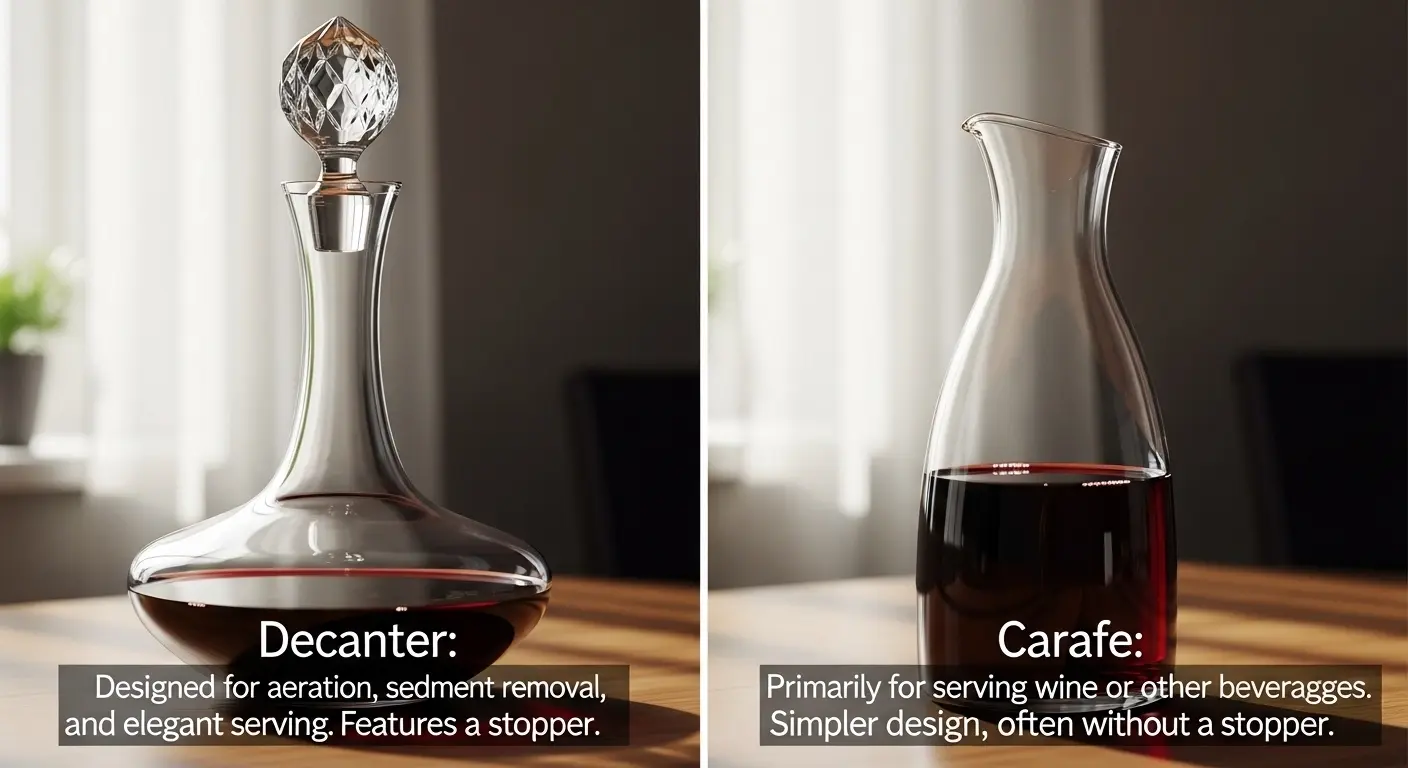 Difference Between a Decanter and a Carafe