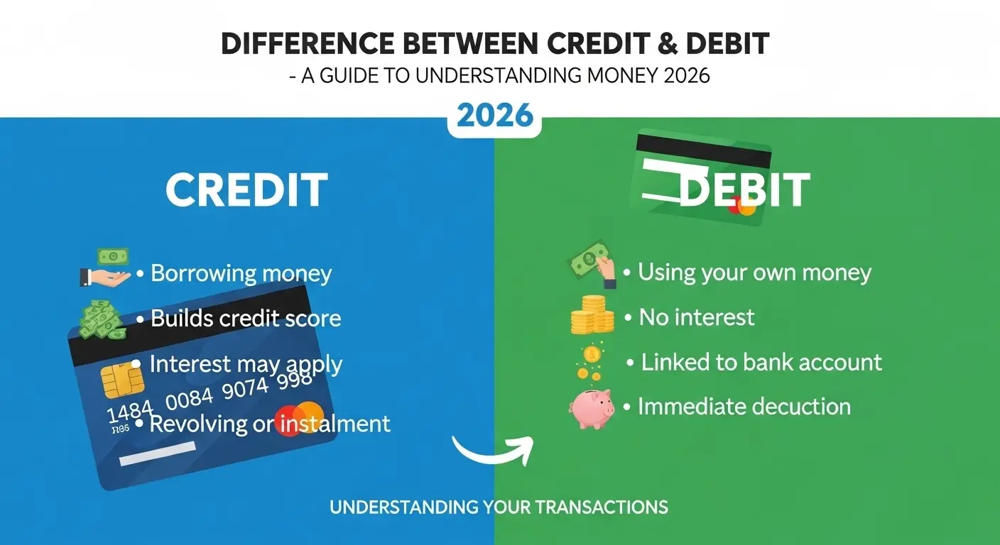 Difference Between Credit & Debit