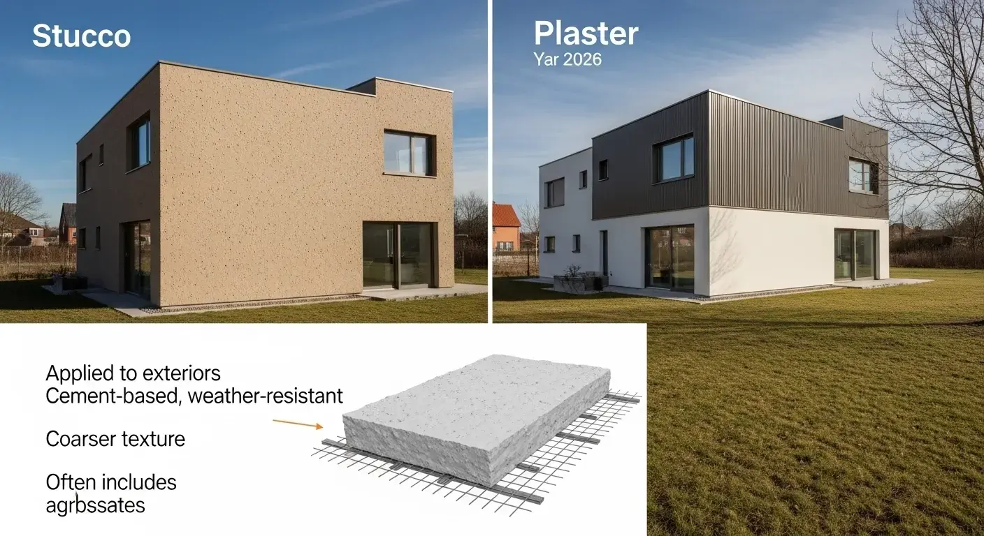 Difference between Stucco and Plaster