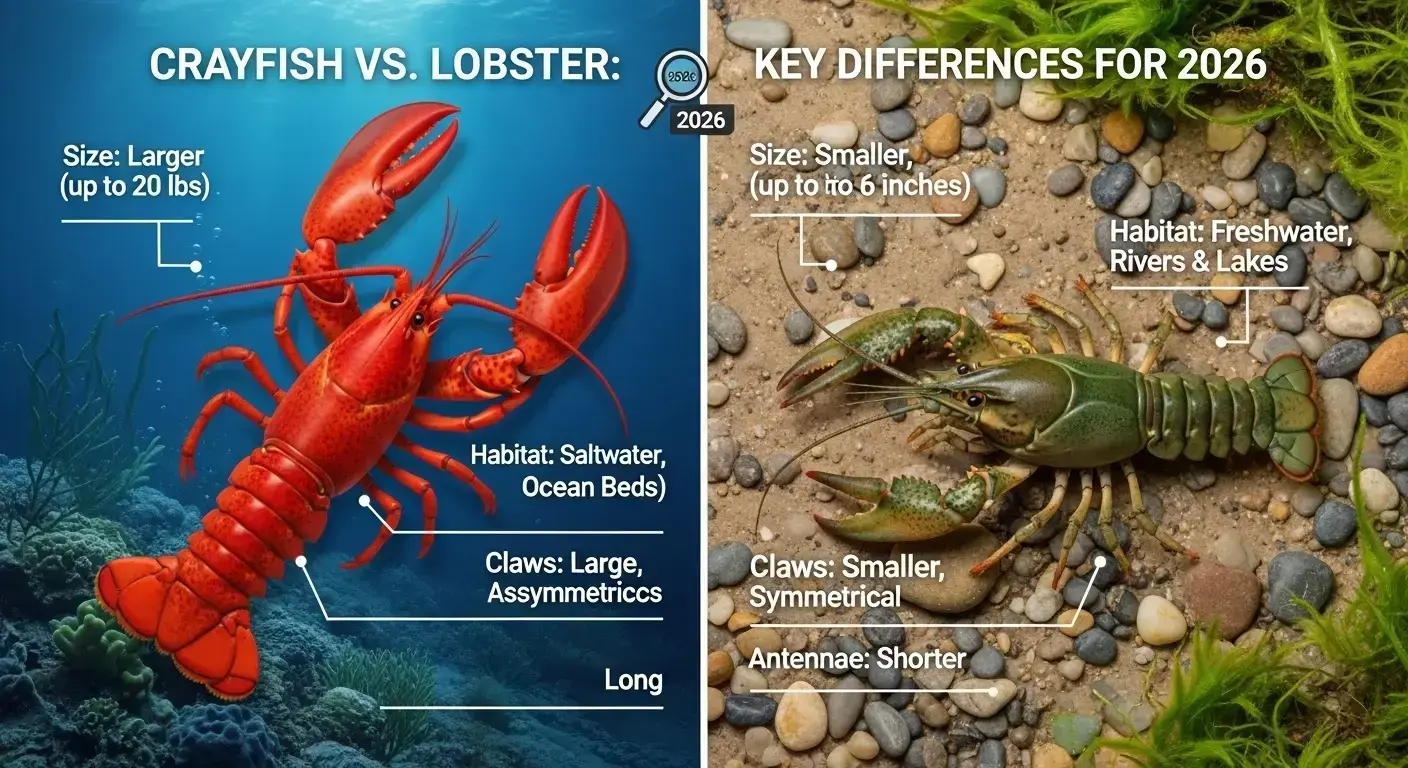 Difference between Crayfish and Lobster